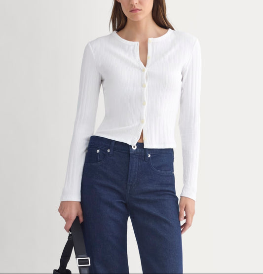 Cardigan in Pointelle | White