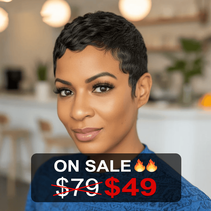 Pixie Cut Machine Made Wig (Limited Time Sales)