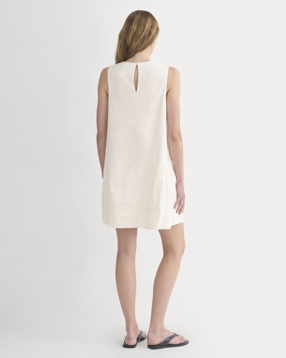 The Shift Dress in Stretch Linen | Bone