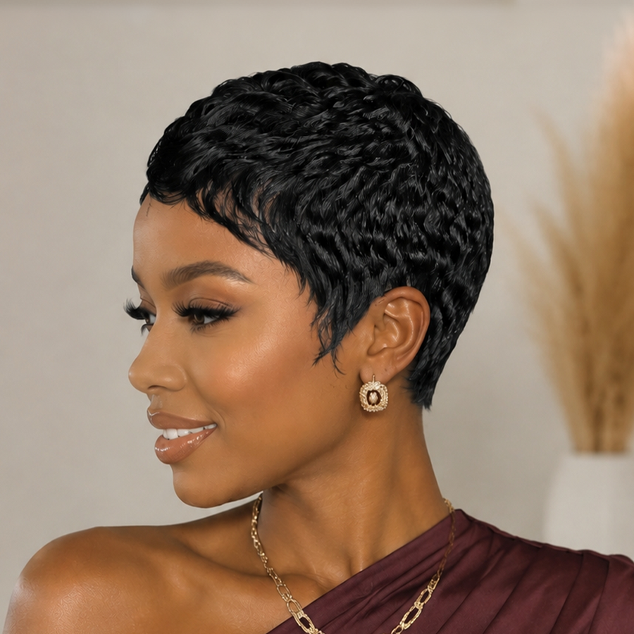 Coffee Ash Wave Special Style Pixie Cut Wig