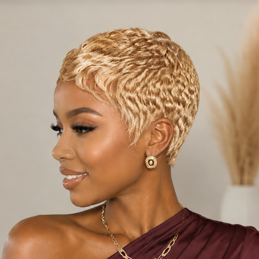 Coffee Ash Wave Special Style Pixie Cut Wig