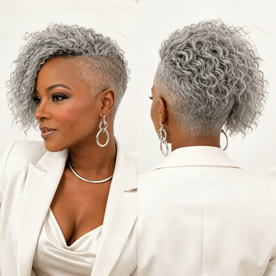 Side Part Kinky Curls Easy On&Off Topper