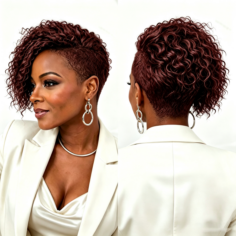 Side Part Kinky Curls Easy On&Off Topper
