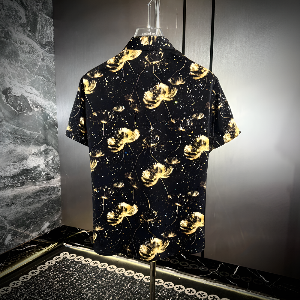 Star Glitter Draped Short Sleeve Shirt II