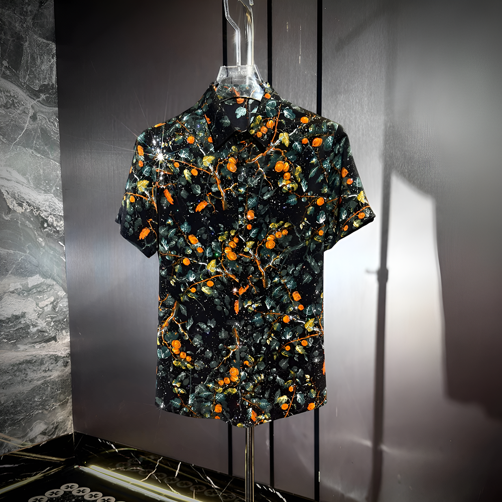 Star Glitter Draped Short Sleeve Shirt II