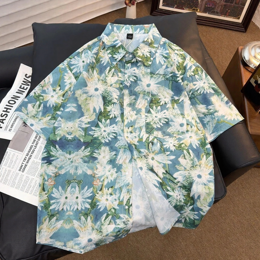 Full-Print Casual Short Sleeve Shirt