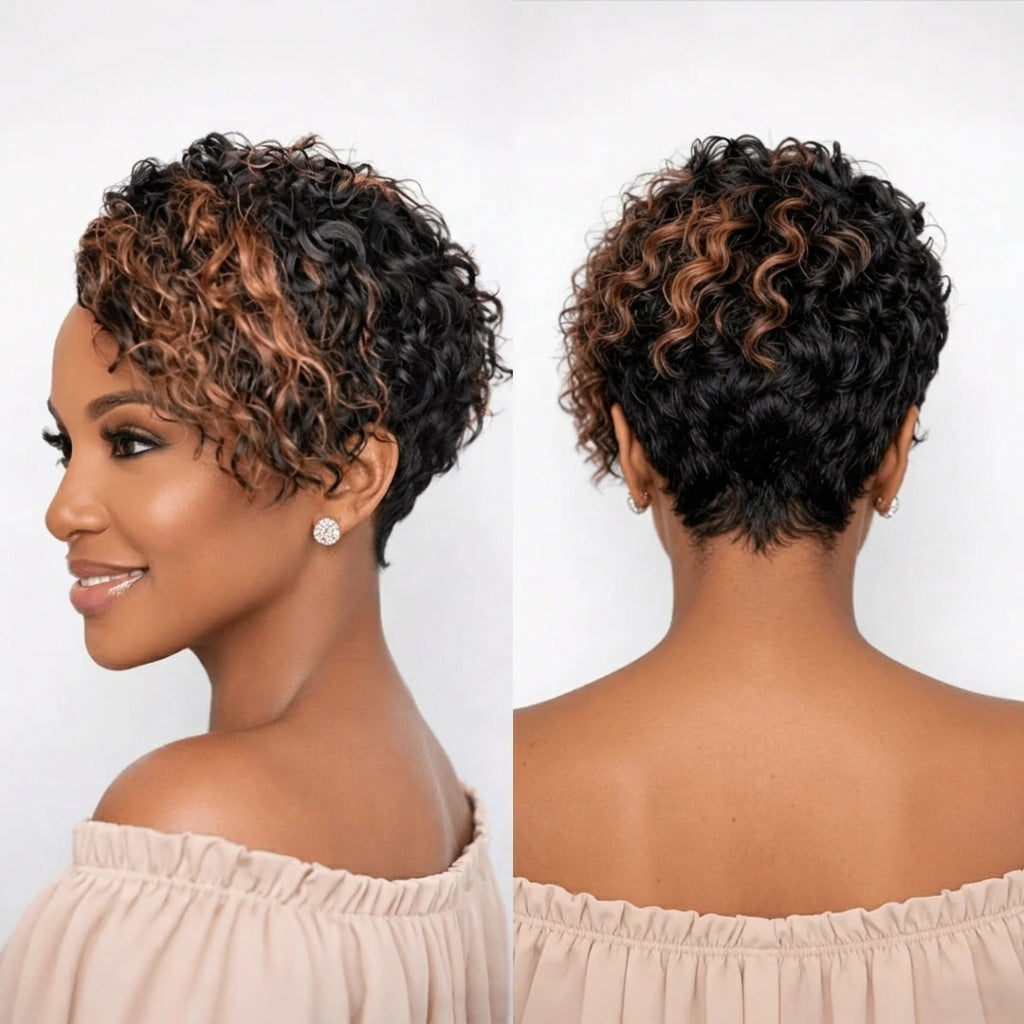 Sexy Highlight Wavy Short Wig