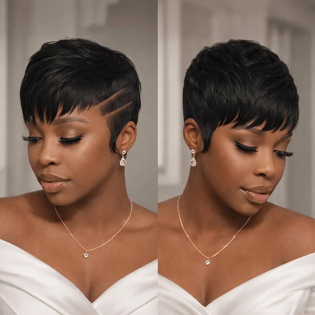 1B Short Pixie Cut Fashion Lace Wig