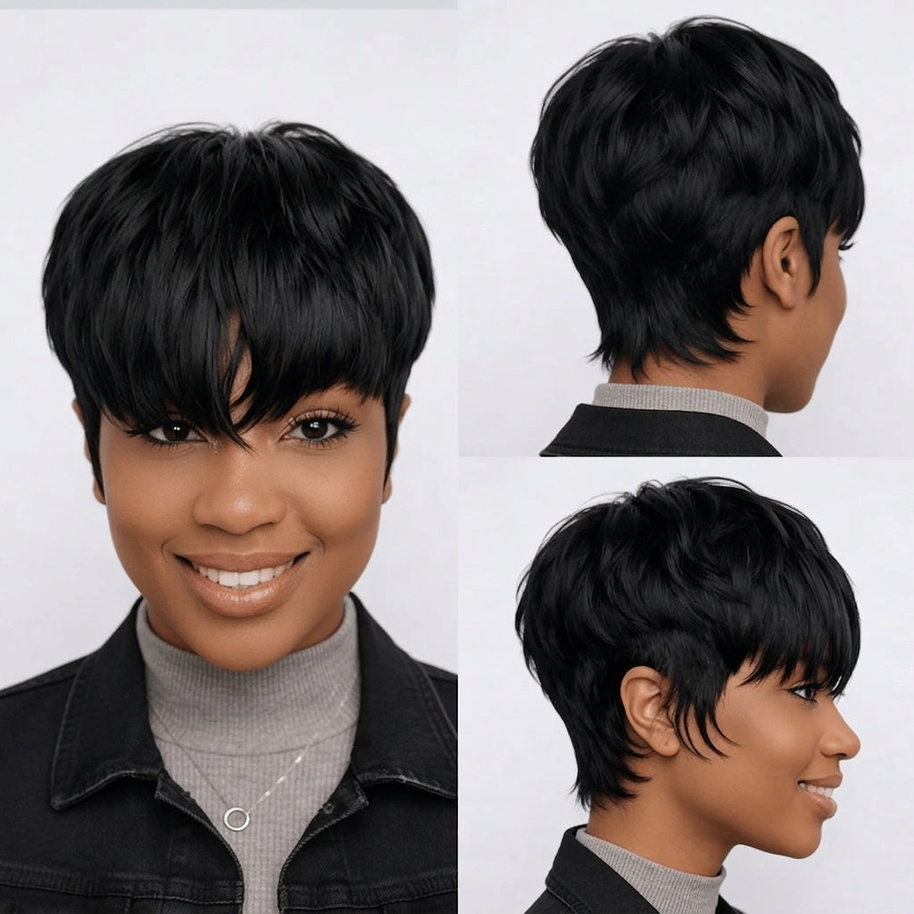 Machine Made Short Cut Wig