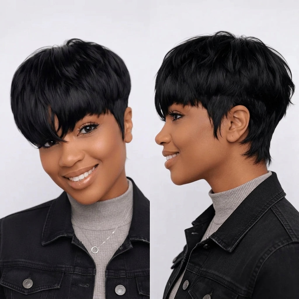 Machine Made Short Cut Wig