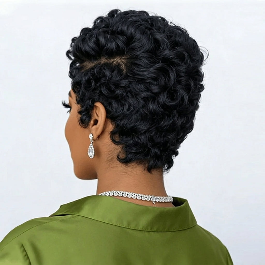 Sexy Finger Wave Lace Pixie Cut Wig