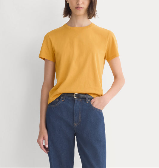 The Box-Cut Tee in Essential Cotton | Golden Glow | No Pocket