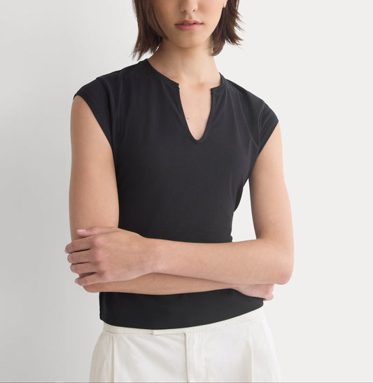 Tie-Back Tee in Organic Cotton | Black