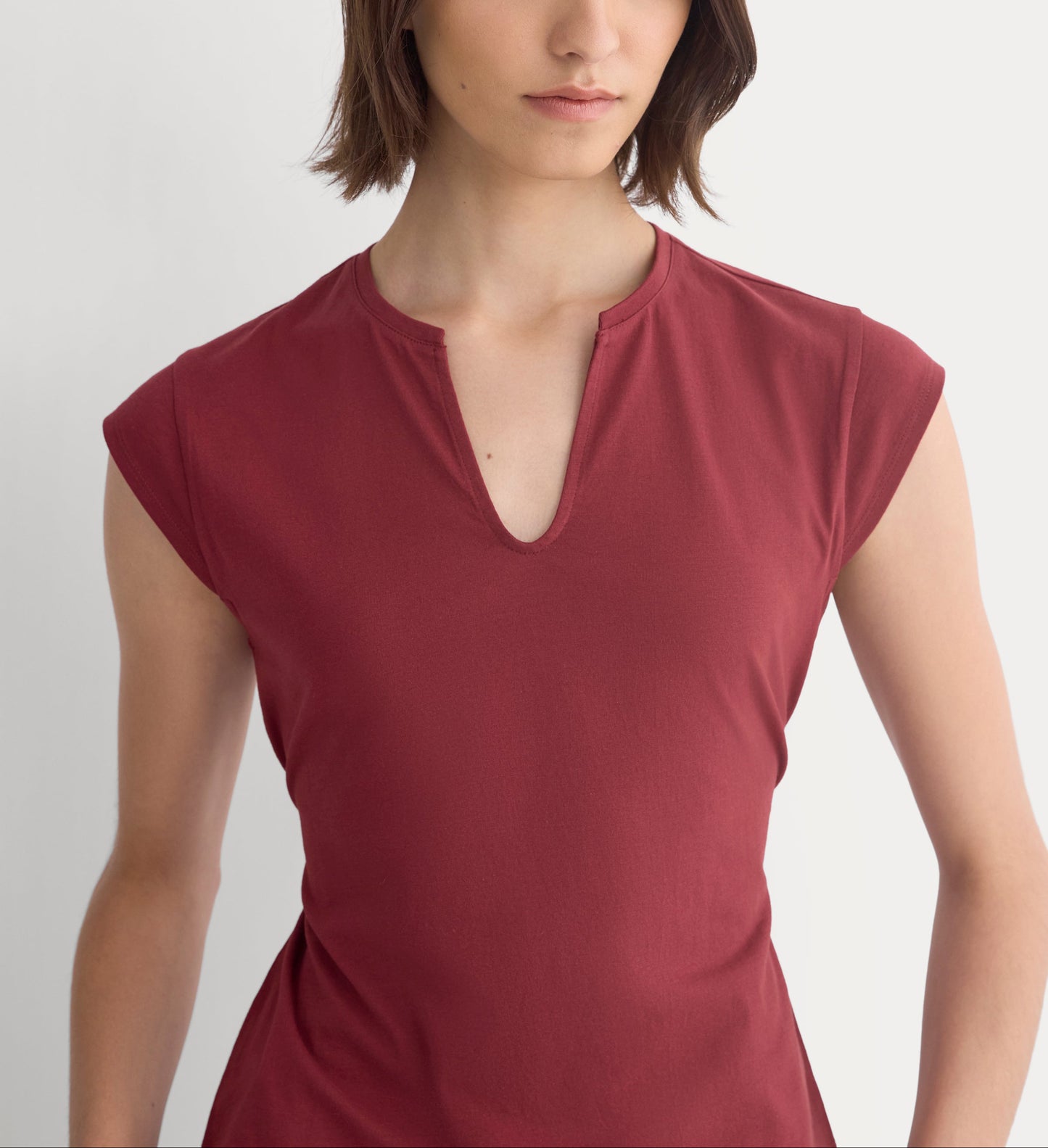 Tie-Back Tee in Organic Cotton | Cabernet