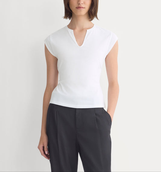 Tie-Back Tee in Organic Cotton | White