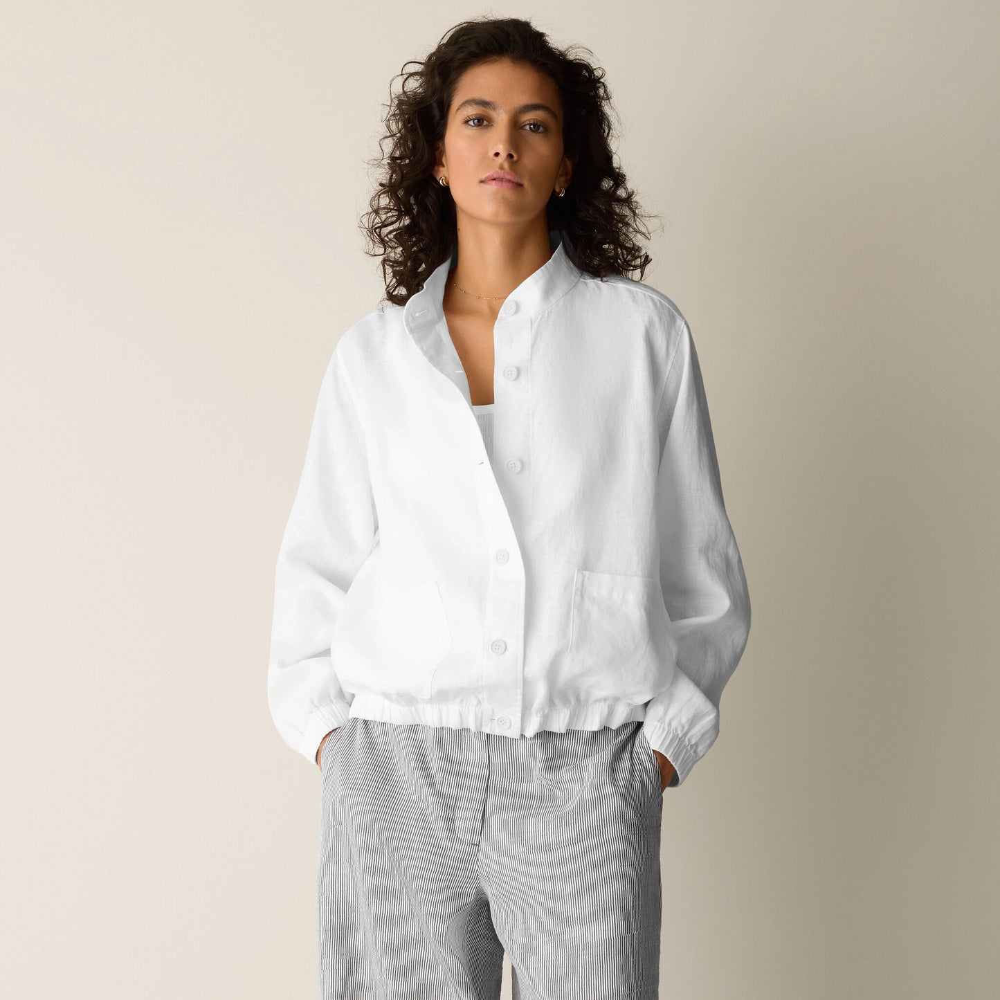 Organic Linen Flight Jacket