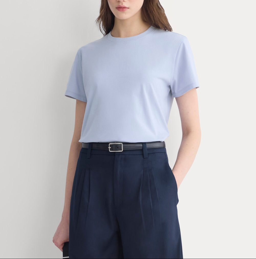 The Box-Cut Tee in Essential Cotton | Aleutian | No Pocket