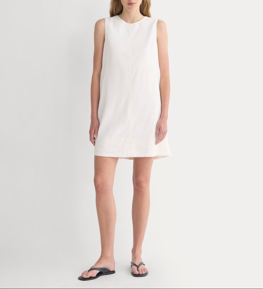 The Shift Dress in Stretch Linen | Bone
