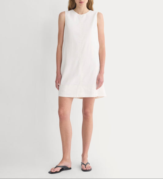 The Shift Dress in Stretch Linen | Bone