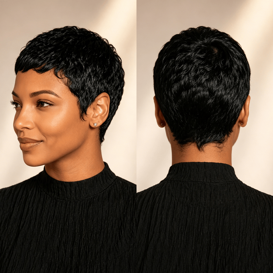 Sexy Mattified Platinum Special Wave Pixie Wig