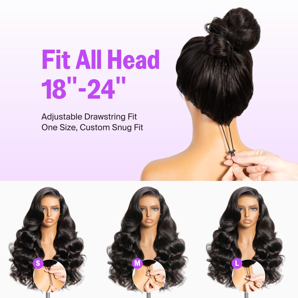13x6 Glueless Lace Front Wig HD Transparent Lace Body wave Wig