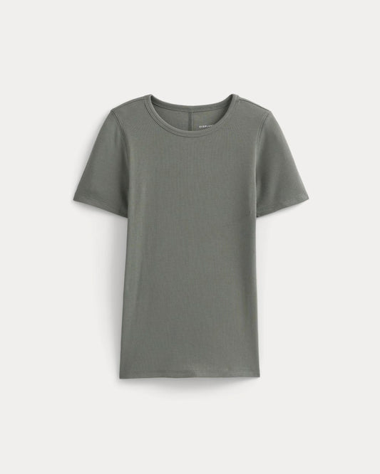 The Luxe Rib Crew | Agave Green