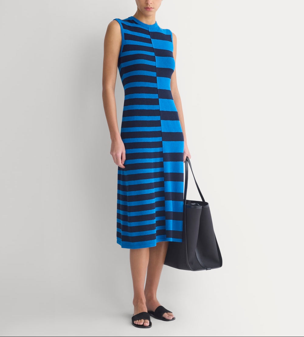 Striped Sweater Midi Dress | Imperial Blue/True Navy Duo Stripe