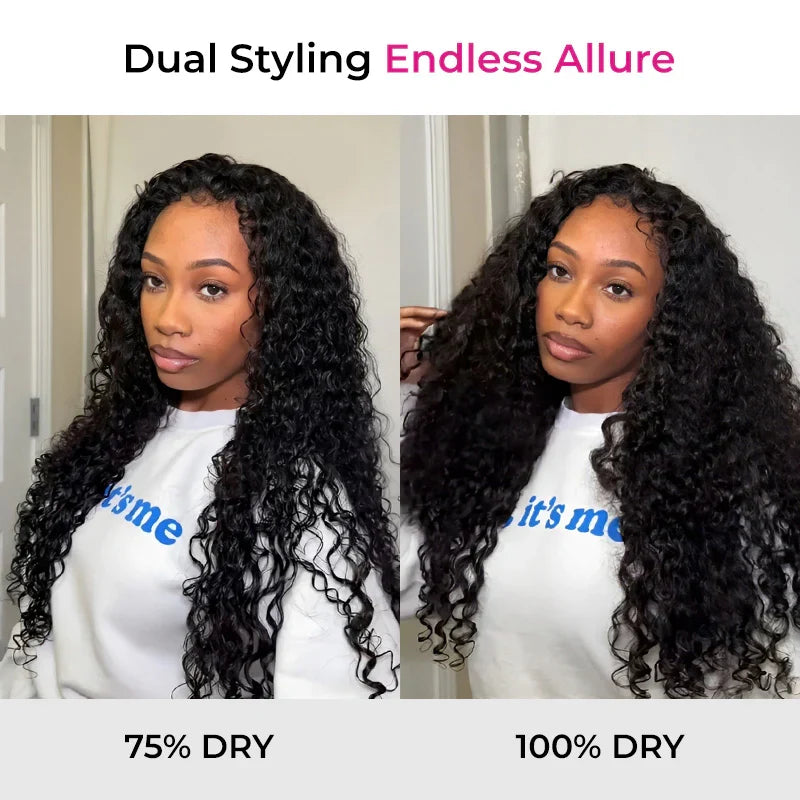 [WEAR GO HALF WIG]Water Wave Half Wig Invisible Hairline
