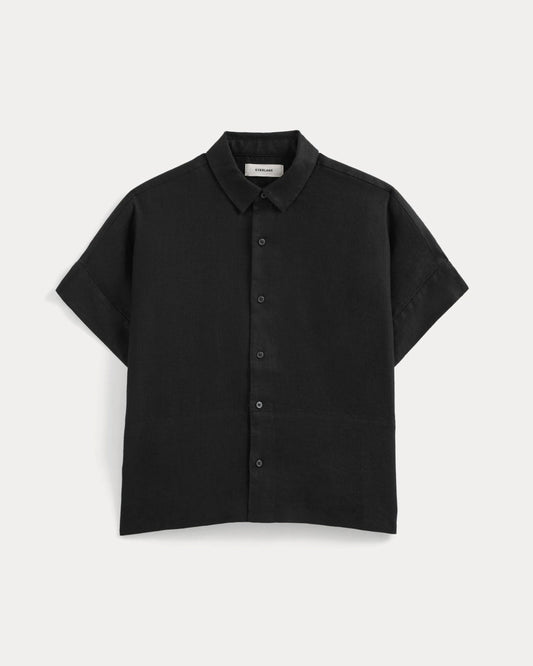 The Boxy Shirt in Linen | Black