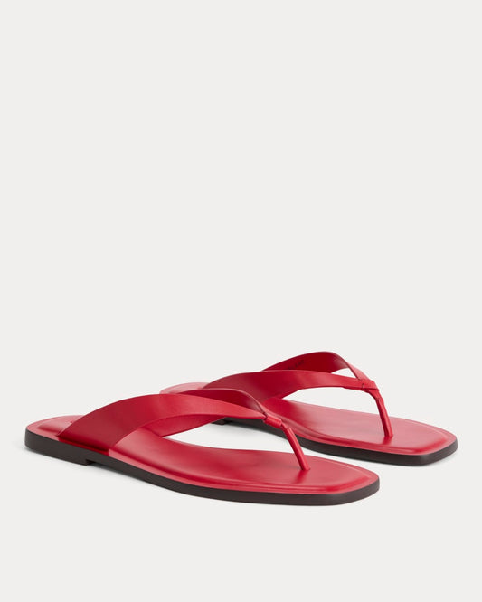 The Leather Flip Flop | Classic Red Leather