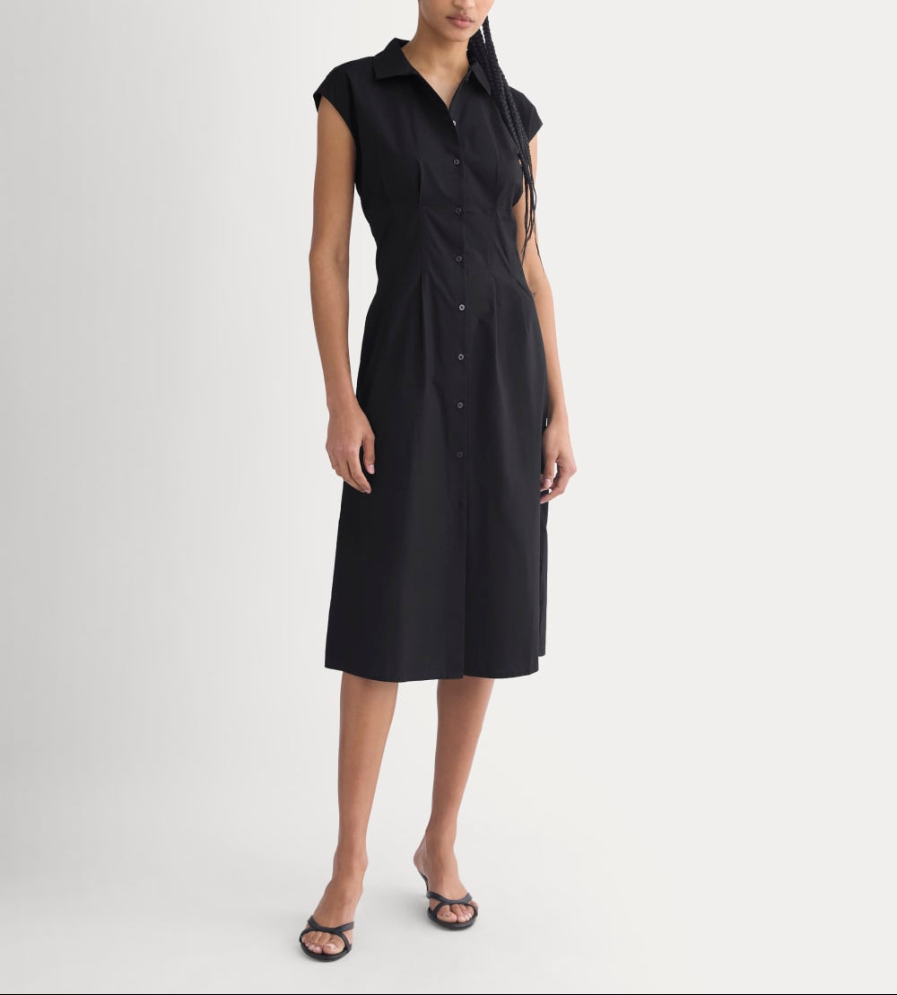 Muscle Shirtdress in Lightweight Cotton | Black