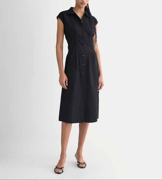 Muscle Shirtdress in Lightweight Cotton | Black