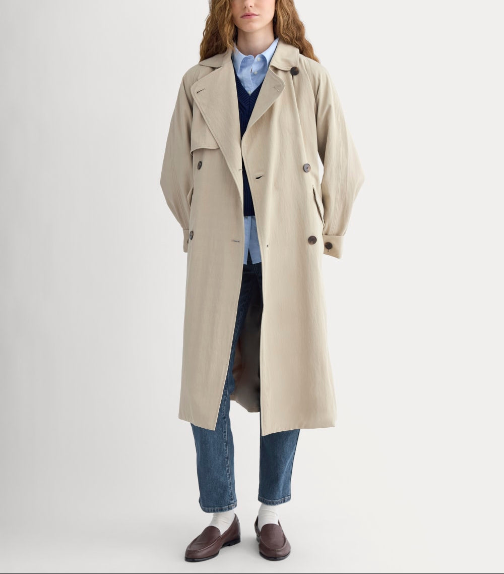 Drapey Twill Trench | Trench Coat Khaki