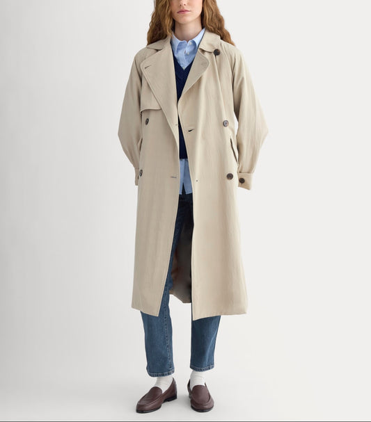 Drapey Twill Trench | Trench Coat Khaki
