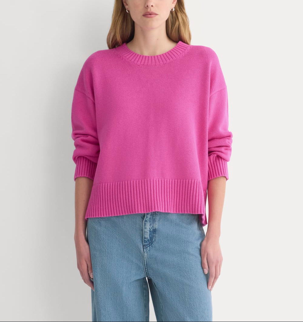 The Boxy Sweater in Everyday Cotton | Rose Violet
