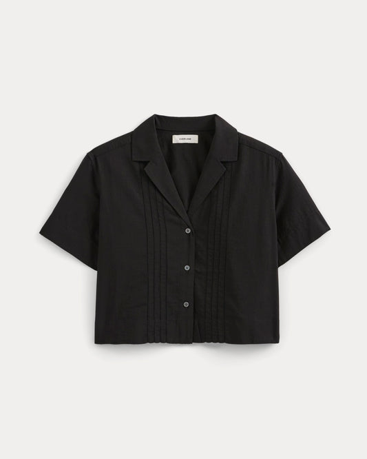 Cotton Gauze Resort Shirt | Black