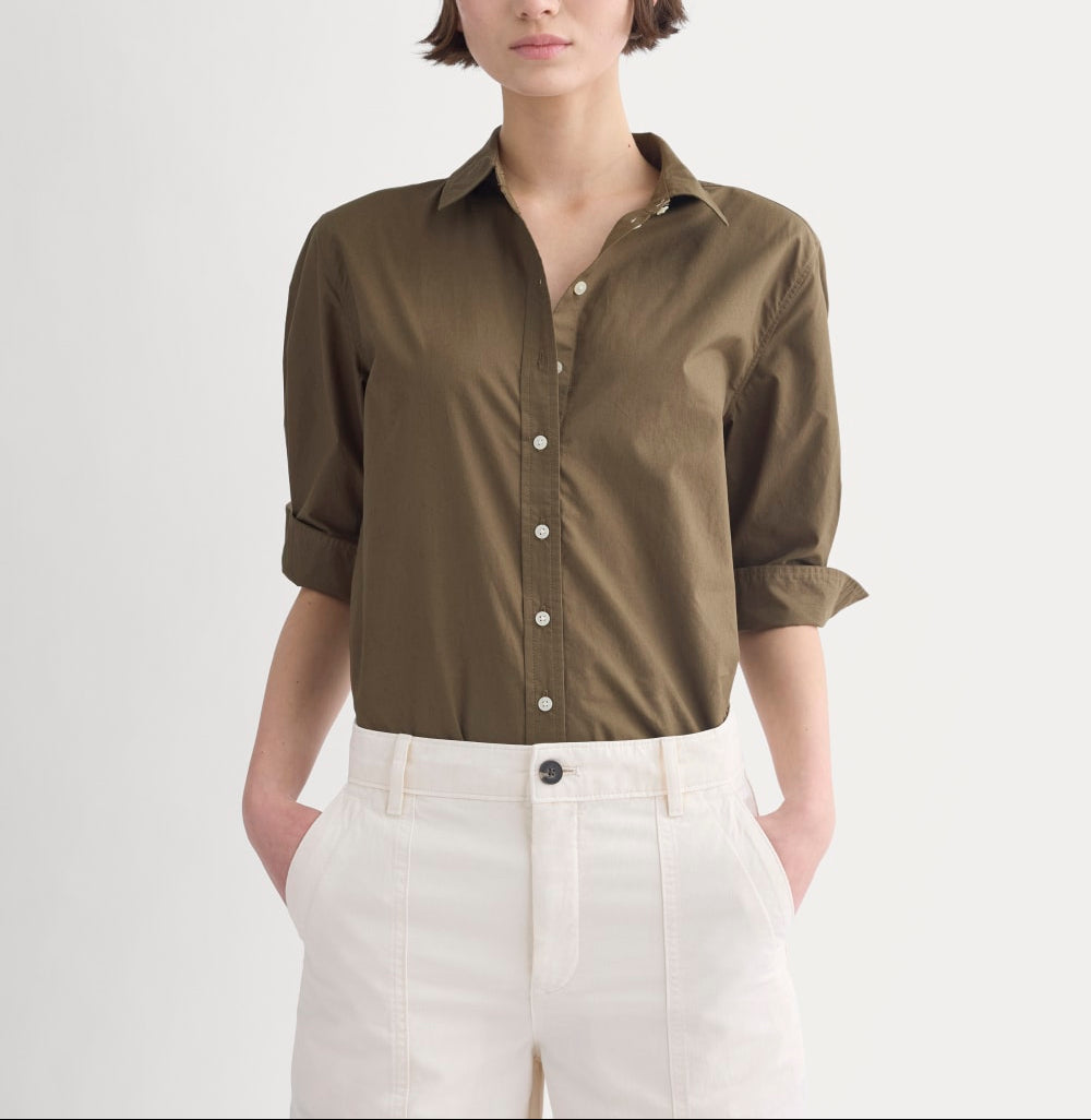Cuff Detail Shirt in Lightweight Cotton | Beech