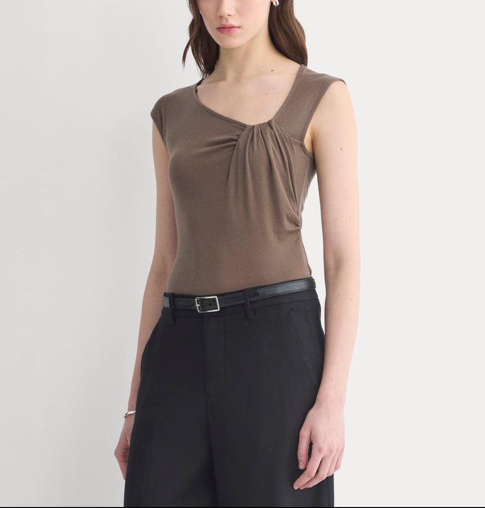 Asymmetrical Top in Butterluxe | Deep Taupe