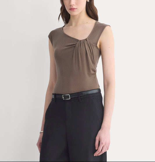 Asymmetrical Top in Butterluxe | Deep Taupe
