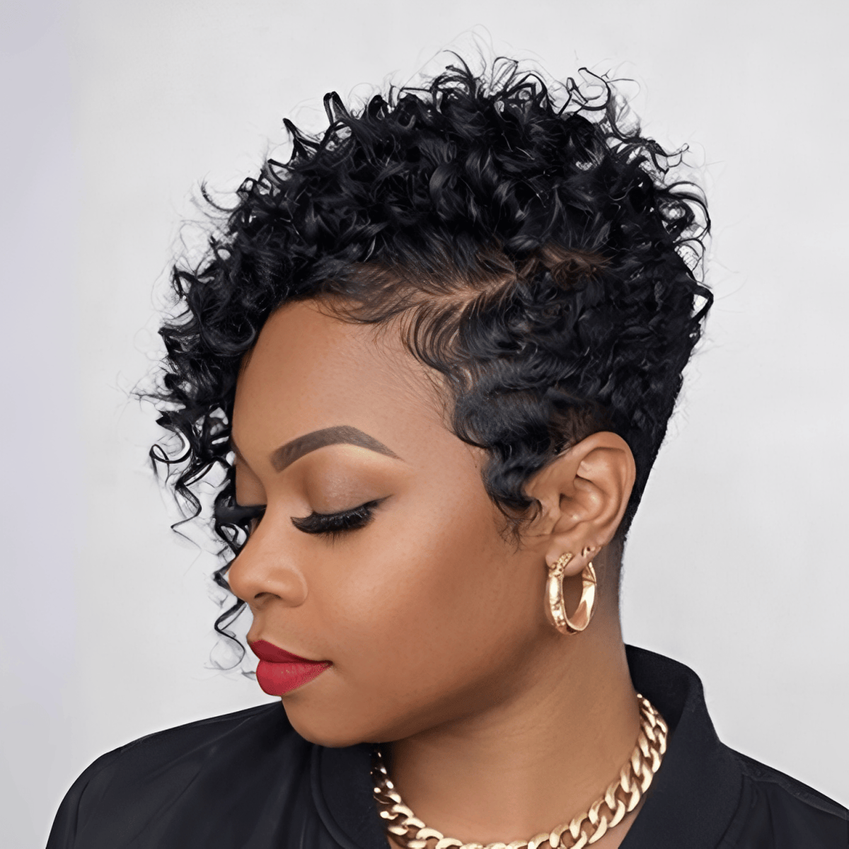 13X4 Lace Side Part Curly Pixie Short Hair Wig