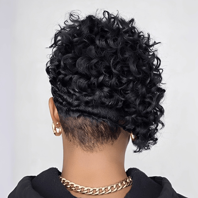 13X4 Lace Side Part Curly Pixie Short Hair Wig