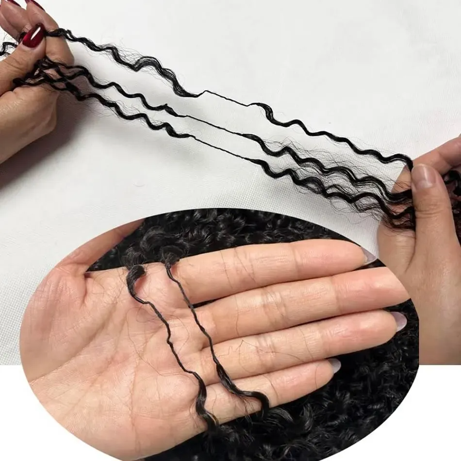 【Crochet Hair】Natural Wave Knotless Crochet Braids Human Hair Pre-looped Extensions Lightweight & Reusable
