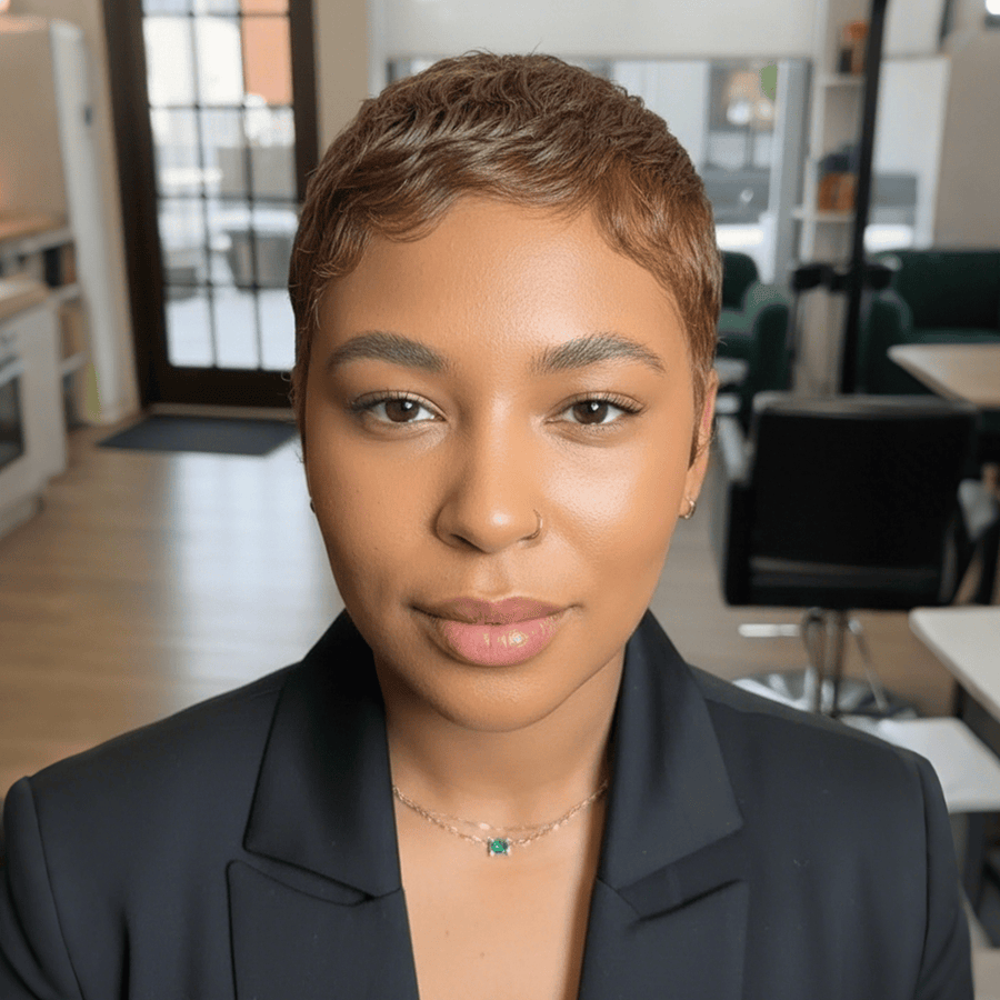 Coffee Ash Wave Special Style Pixie Cut Wig