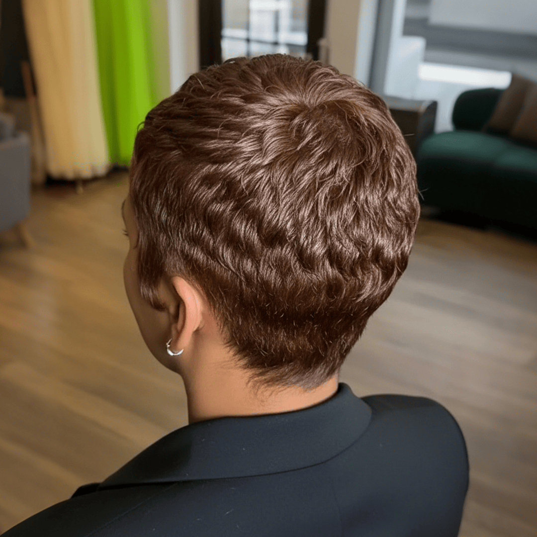 Coffee Ash Wave Special Style Pixie Cut Wig