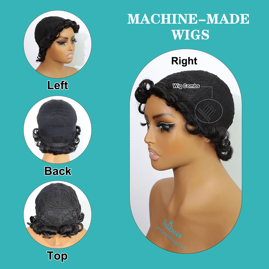 Machine Made 1B/4# Short Cut Fashion Wig